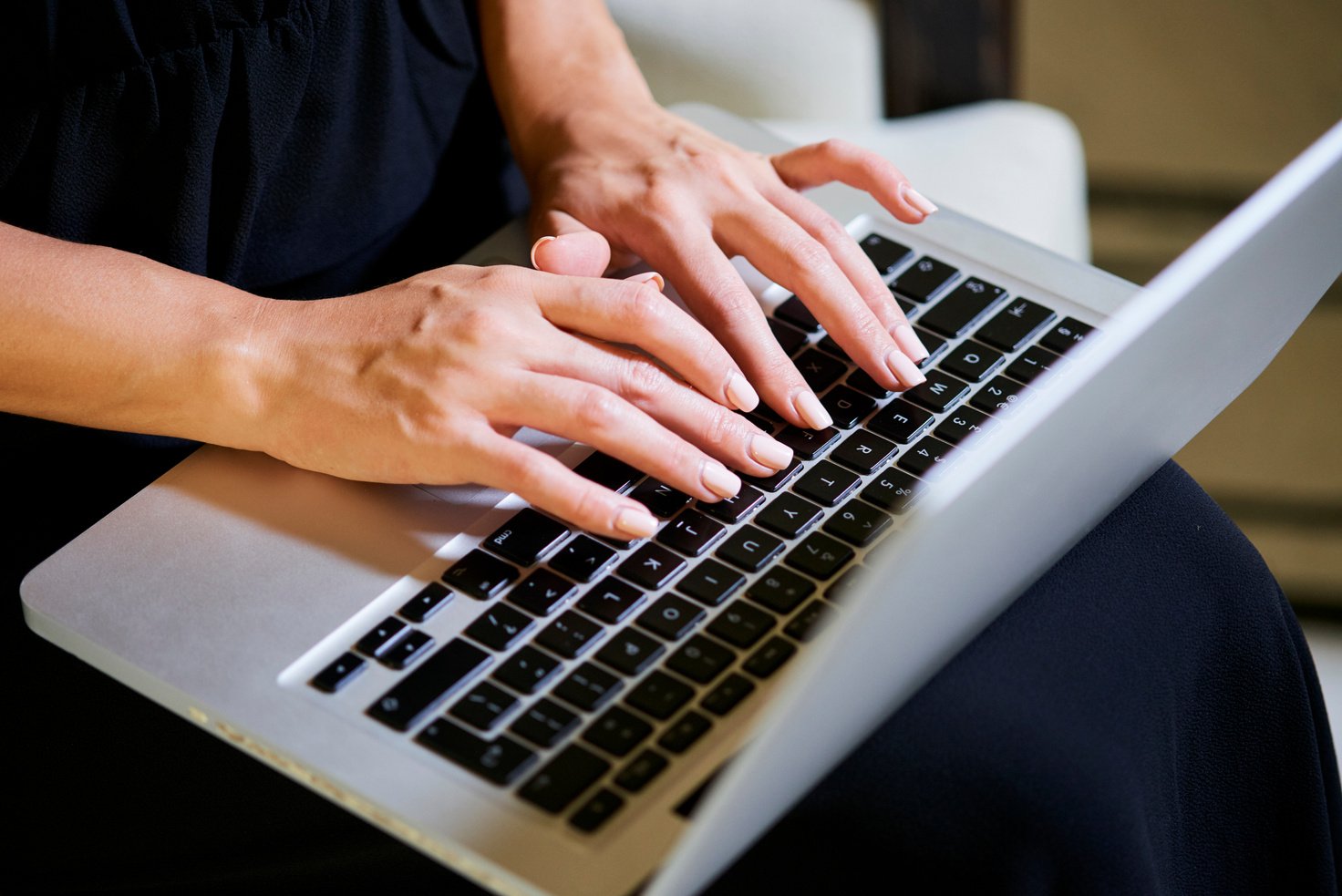 Woman writing email